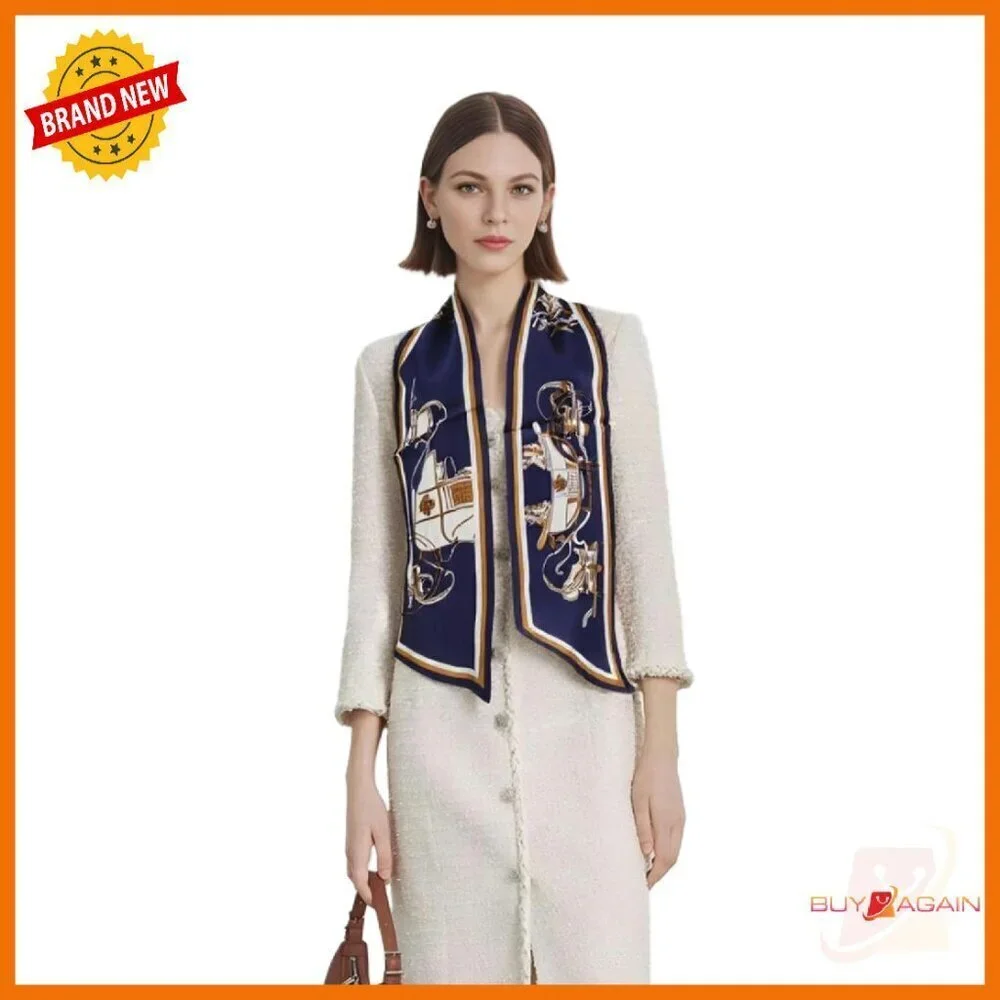 100% Mulberry Silk Scarf Hair Wrap Headband Necktie Accessory